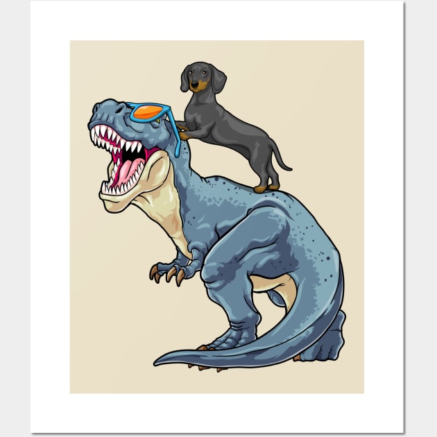 Wiener The T-Rex Rider Wall Art by GoshWow 